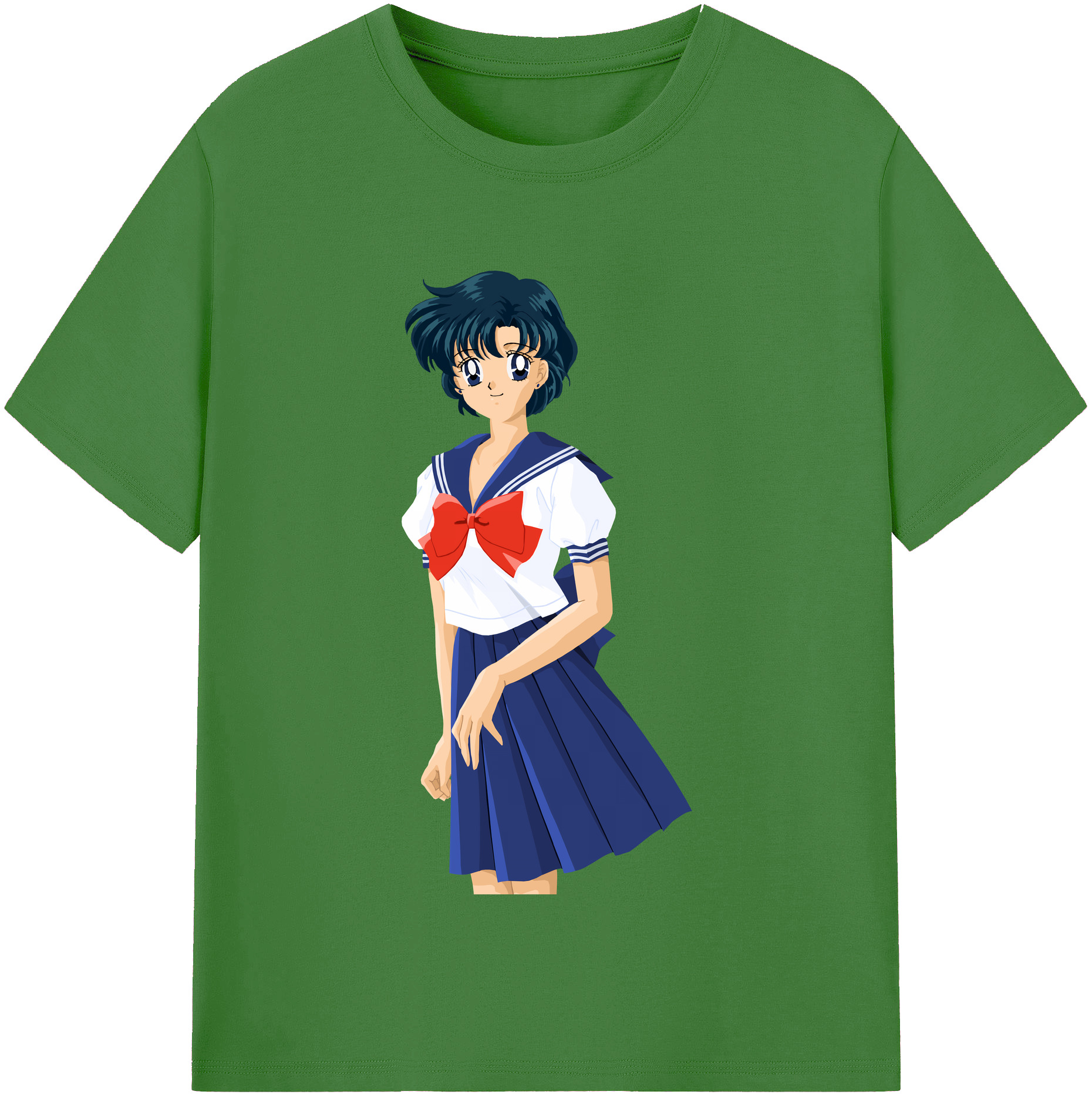 （画像用） 美少女戦士セーラームーン 水野 亜美 みずの あみ Sailor Moon Mizuno Ami レディースカジュアルプリントTシャツ（綿100％）
